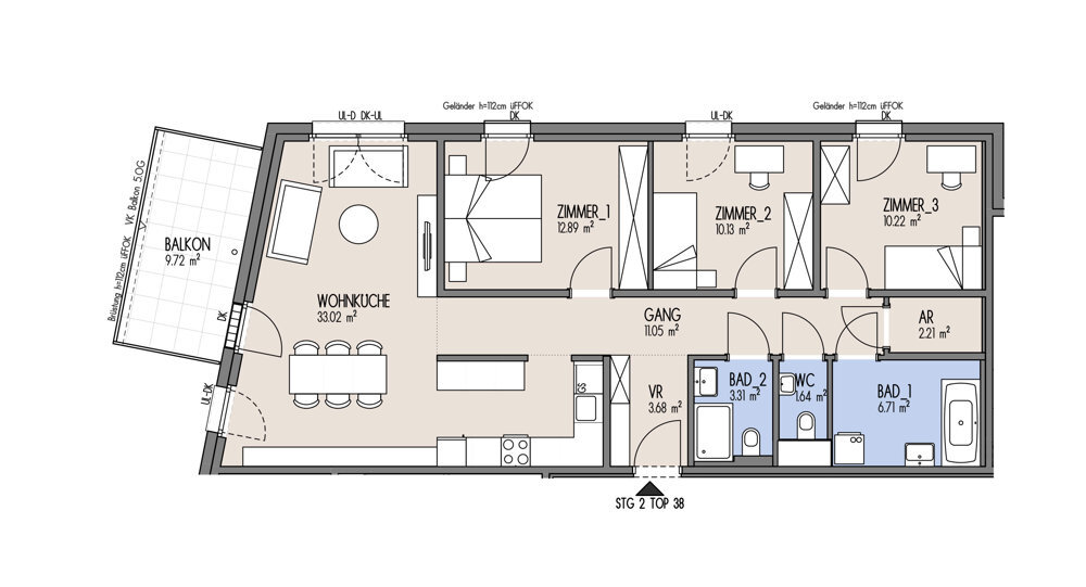 NordGlck - Grozgig wohnen mit Stil 4-Zimmer-Wohnung Top-Aufteilung - Top 02-038 /  / 1210 Wien / Bild 1
