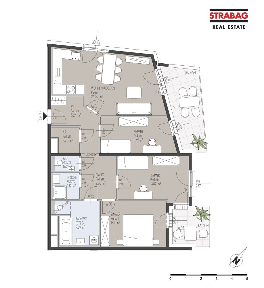 Bezugsfertig - helle Dachgeschowohnung I Top T2.48 /  / 1020 Wien / Bild 8