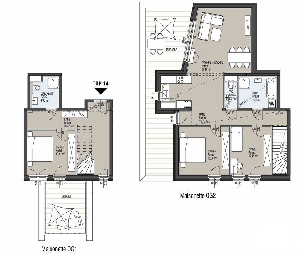 The Wild - Traumhafte 4-Zimmer Maisonette-Wohnung mit Grnblick - P2.14 /  / 1020 Wien / Bild 1
