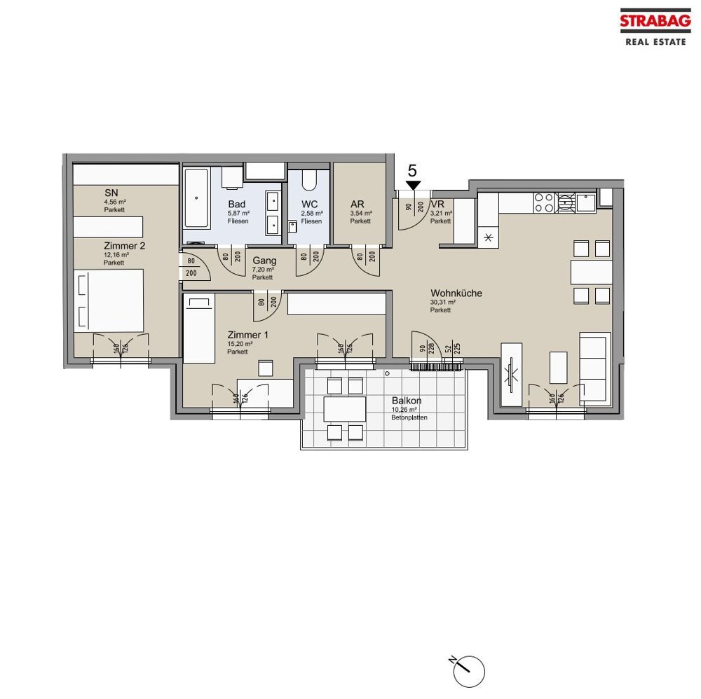 SOLEY - Grozgige 3-Zimmer Wohnung mit Terrasse - Top 5 /  / 1200 Wien / Bild 6