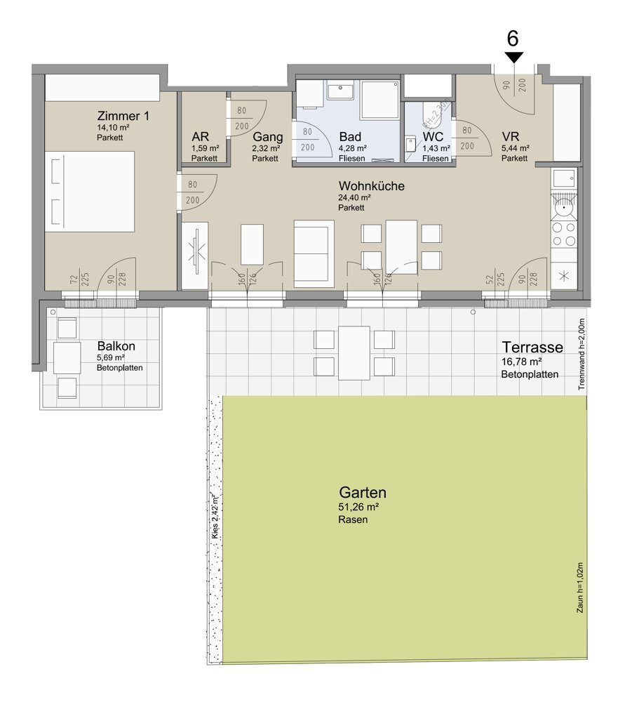 SOLEY - Charmante 2-Zimmer-Gartenwohnung im 1. Obergeschoss - Top 6 /  / 1200 Wien / Bild 1