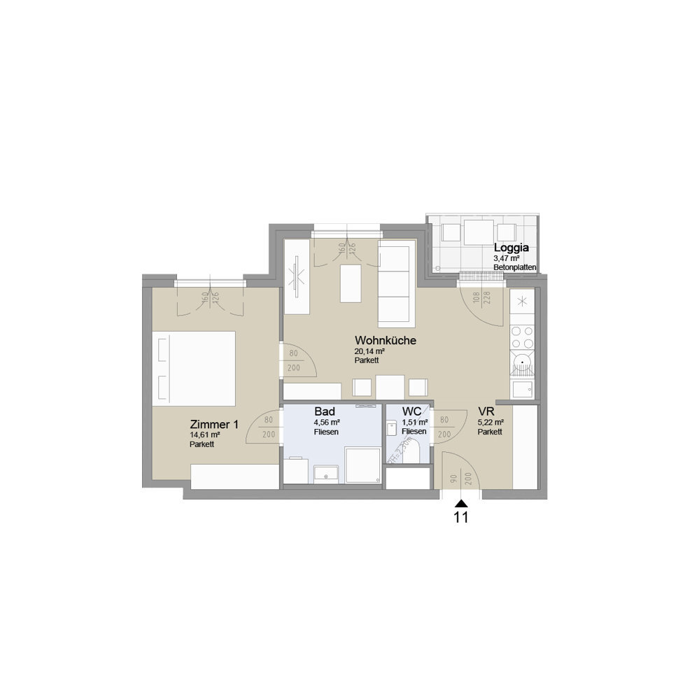 SOLEY - Charmante 2-Zimmerwohnung - Top 11 /  / 1200 Wien / Bild 1