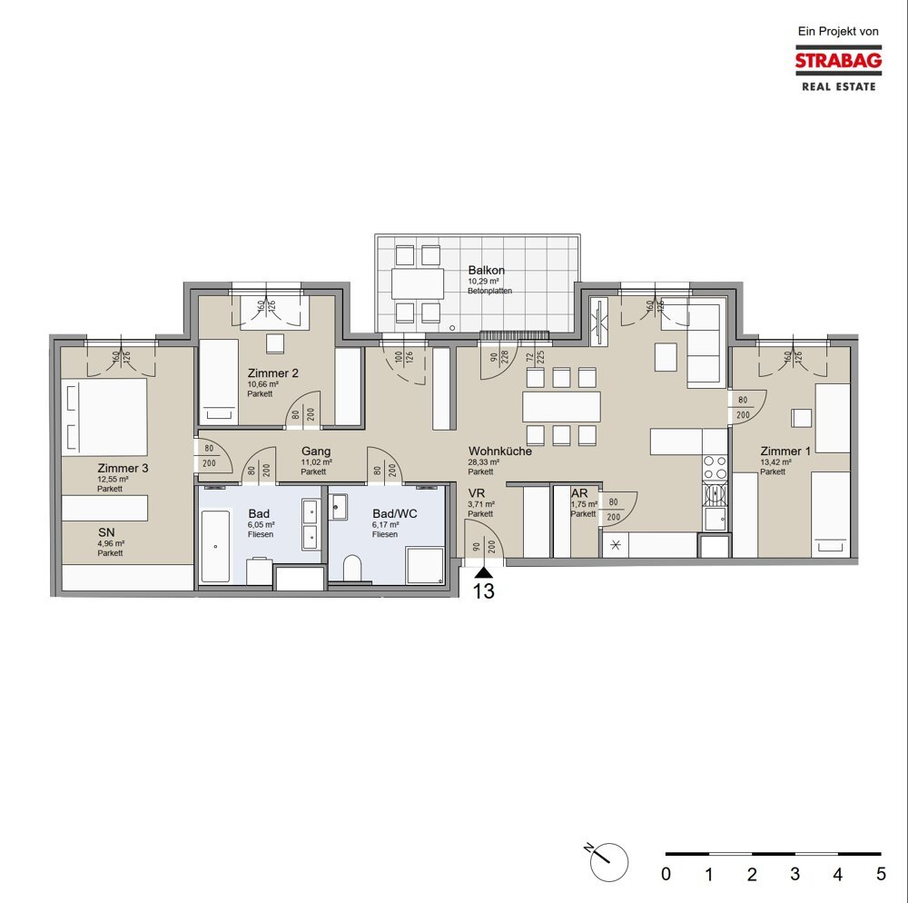SOLEY - Grozgige 4-Zimmer Wohnung mit Balkon - Top 13 /  / 1200 Wien / Bild 1