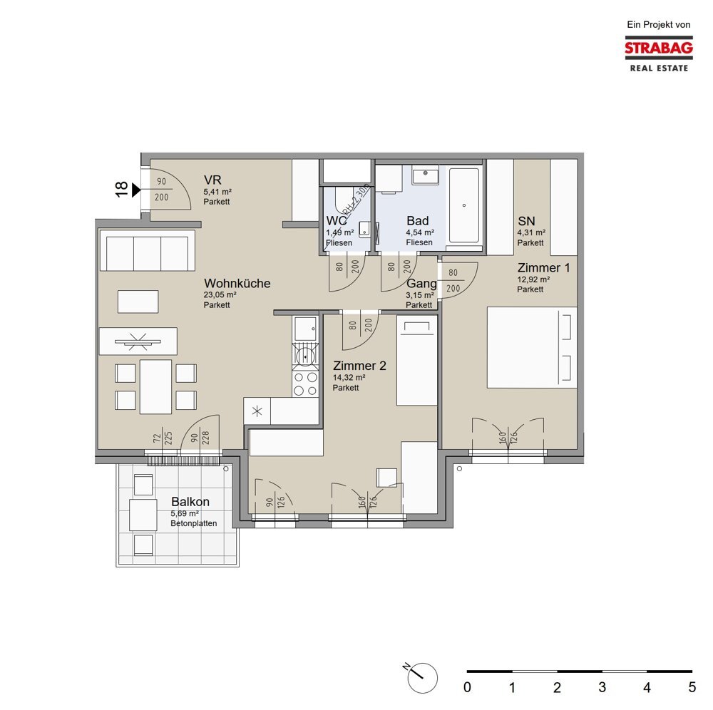 SOLEY - 3-Zimmer Wohnung mit Balkon - Ihr neues Zuhause! - Top 18 /  / 1200 Wien / Bild 1