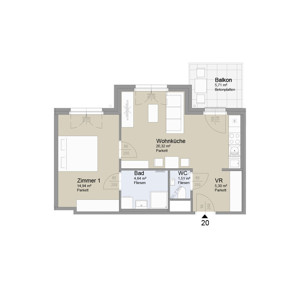 SOLEY - Charmante 2-Zimmer Wohnung mit Balkon - Top 20 /  / 1200 Wien / Bild 1
