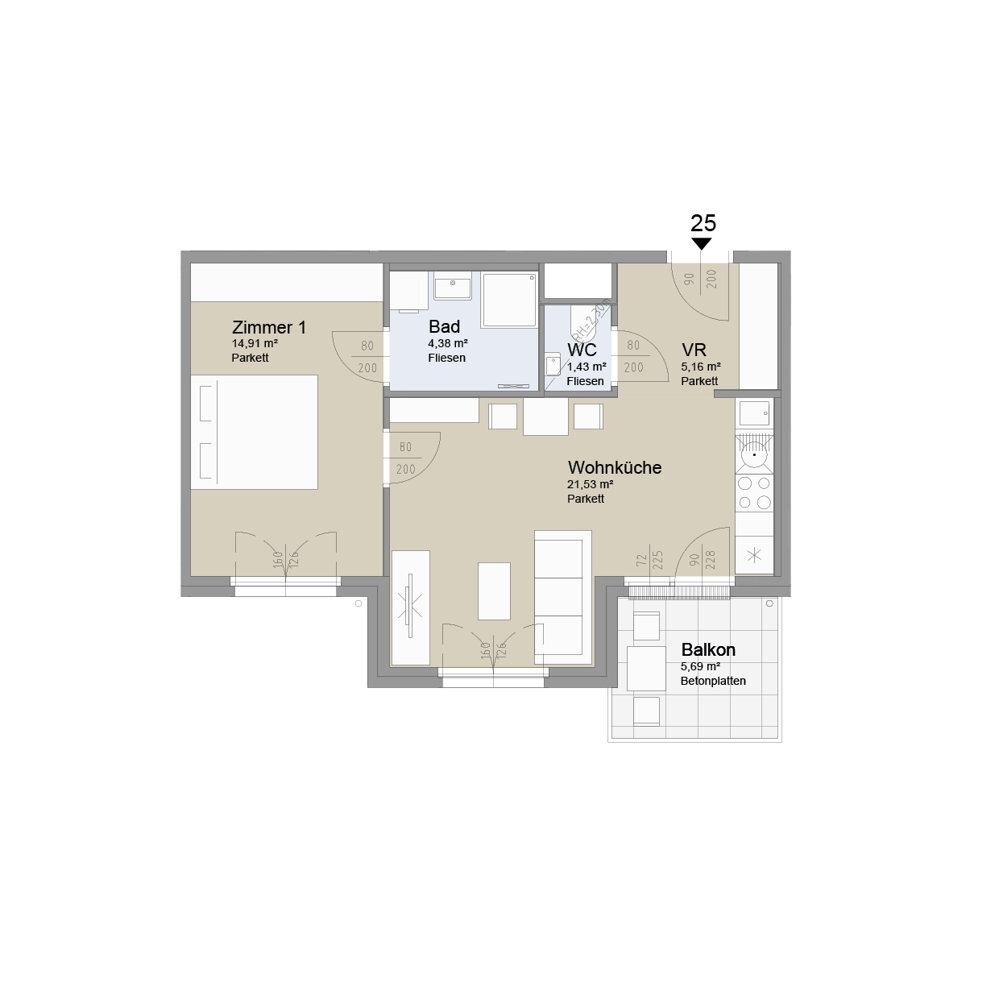 SOLEY - Charmante 2-Zimmer Wohnung mit Balkon - Top 25 /  / 1200 Wien / Bild 1