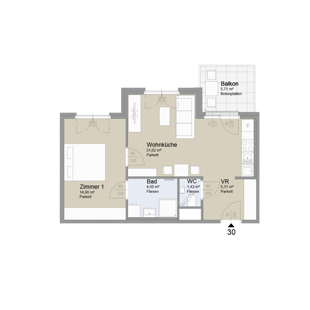 SOLEY - Charmante 2-Zimmer Wohnung mit Balkon - Top 30 /  / 1200 Wien / Bild 1