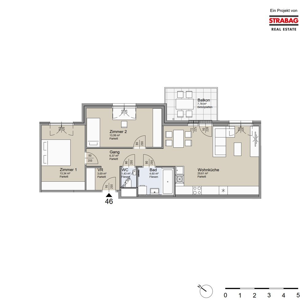 SOLEY - 3-Zimmer Wohnung mit Balkon - Ihr neues Zuhause! - Top 46 /  / 1200 Wien / Bild 1