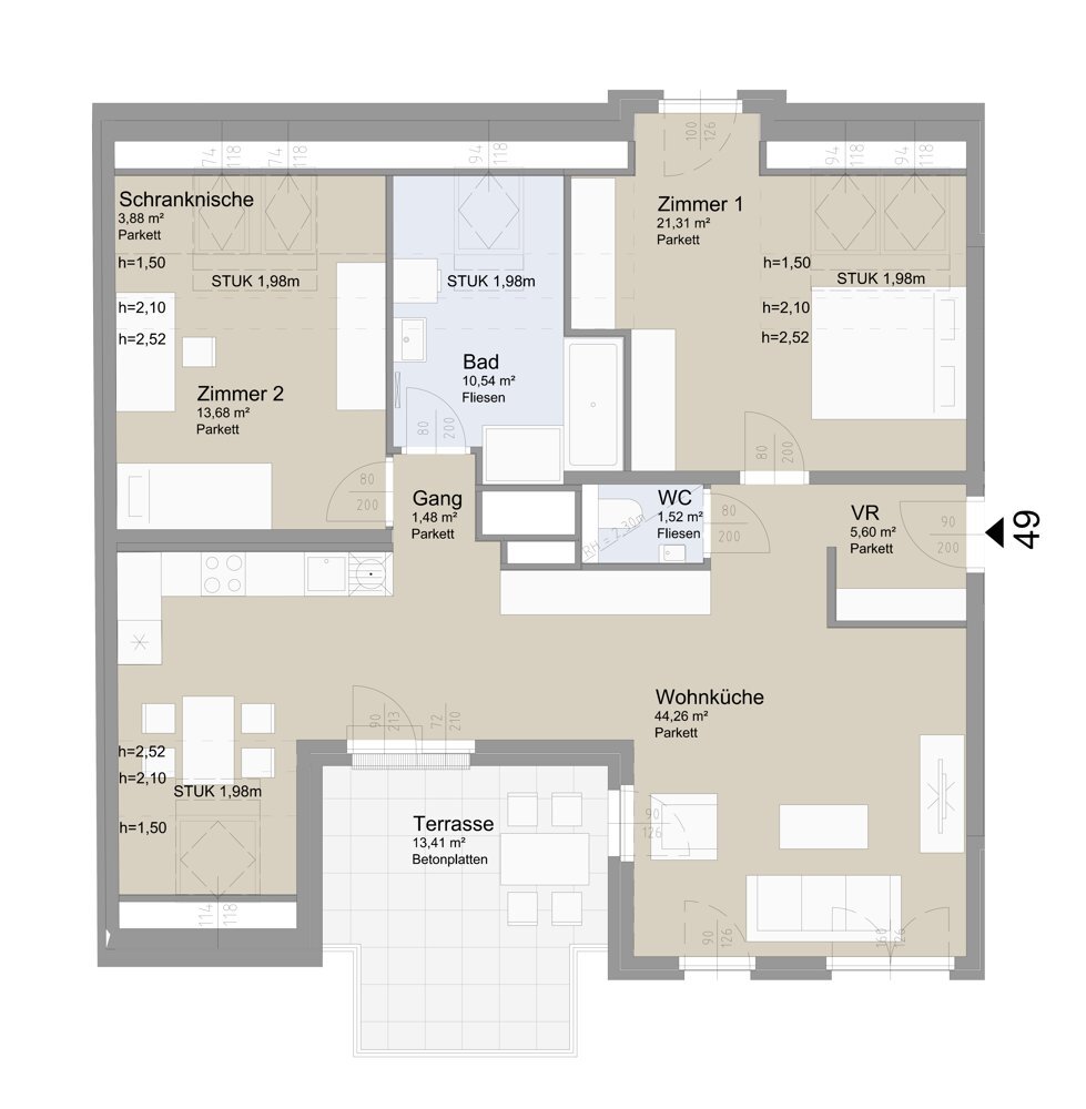 SOLEY - 3-Zimmer Wohnung mit Balkon - Ihr neues Zuhause! - Top 49 /  / 1200 Wien / Bild 1