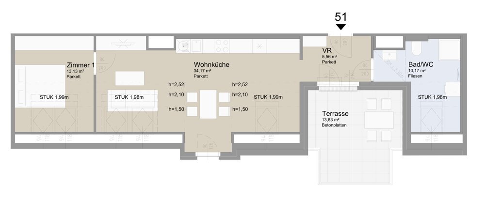 SOLEY - Charmante 2-Zimmer-Dachgeschowohnung - Top 51 /  / 1200 Wien / Bild 1