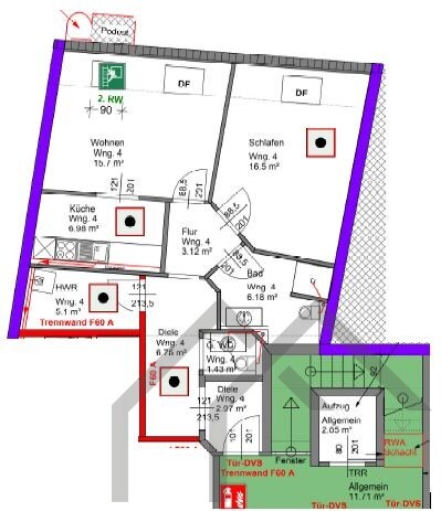 Grundriss Whg 4 3.OG