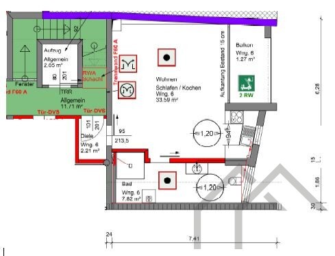 Grundriss Whg 6 3.OG