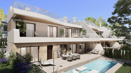Neubau in Paguera kaufen – Doppelhaushälfte mit Pool, Garten & 320 m² Wohnfläche
