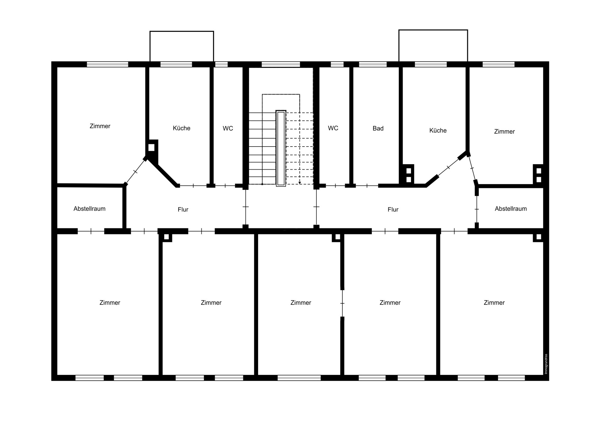 Grundriss 1.,2. und 4.OG