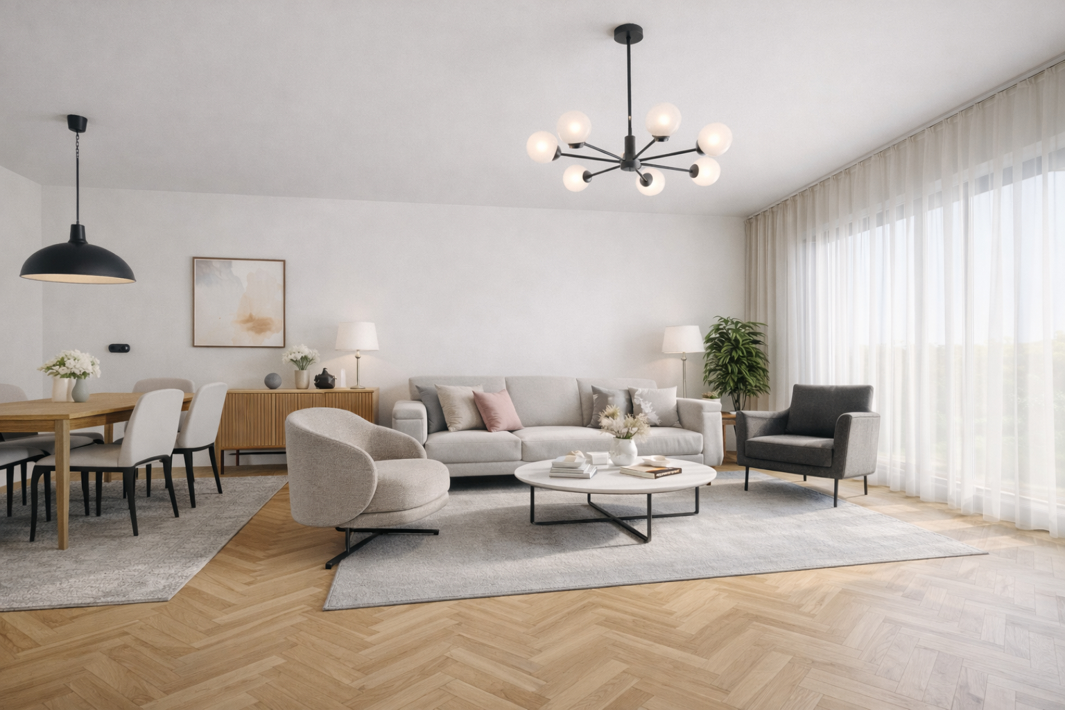 Mustermöblierung Wohnzimmer