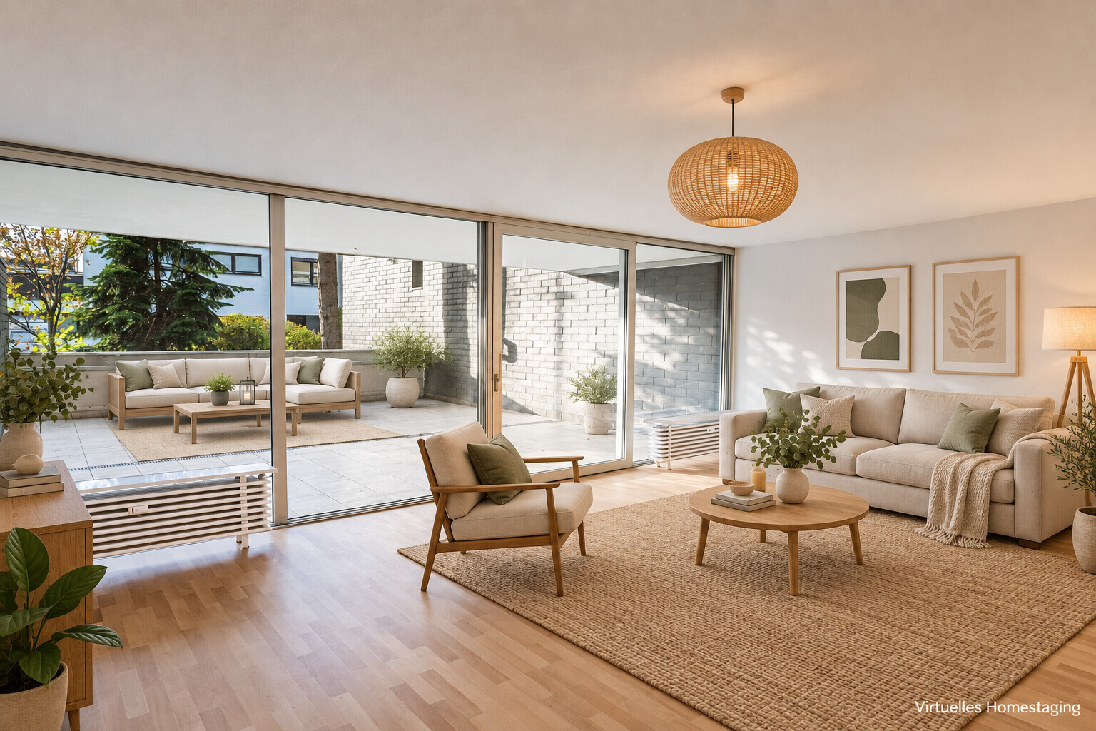 Wohnen und Terrasse – Virtuelles Homestaging