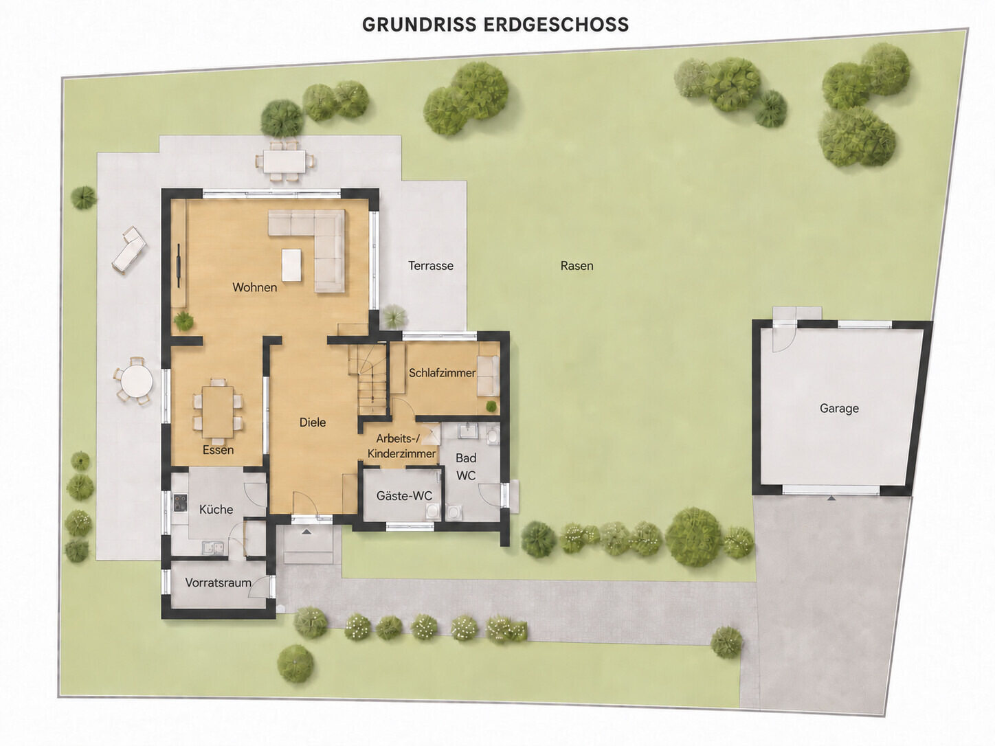 Exklusive Architektenvilla mit privater Wellnesswelt – Grundriss 1