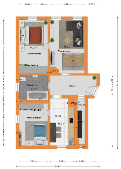 Grundriss 1. OG_Wohnung links