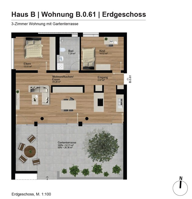 Grundriss EG-Wohnung Bellevue