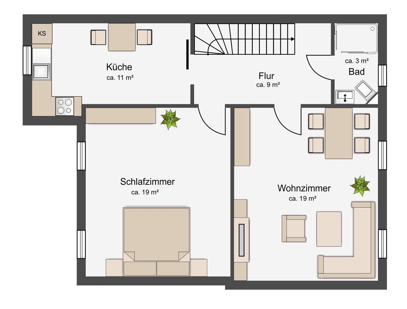 2. Wohnung links | 1.OG