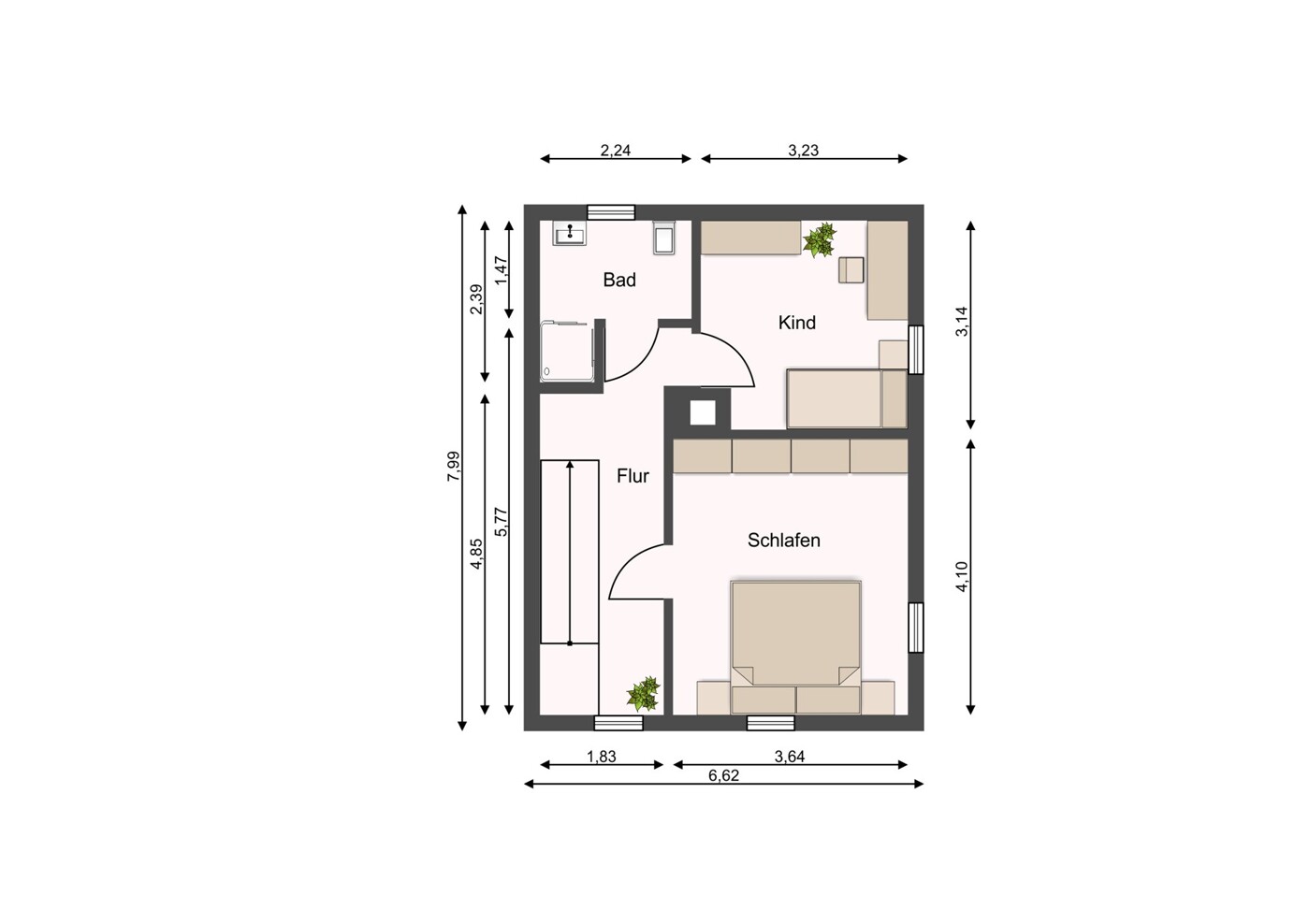 Grundriss Obergeschoss 