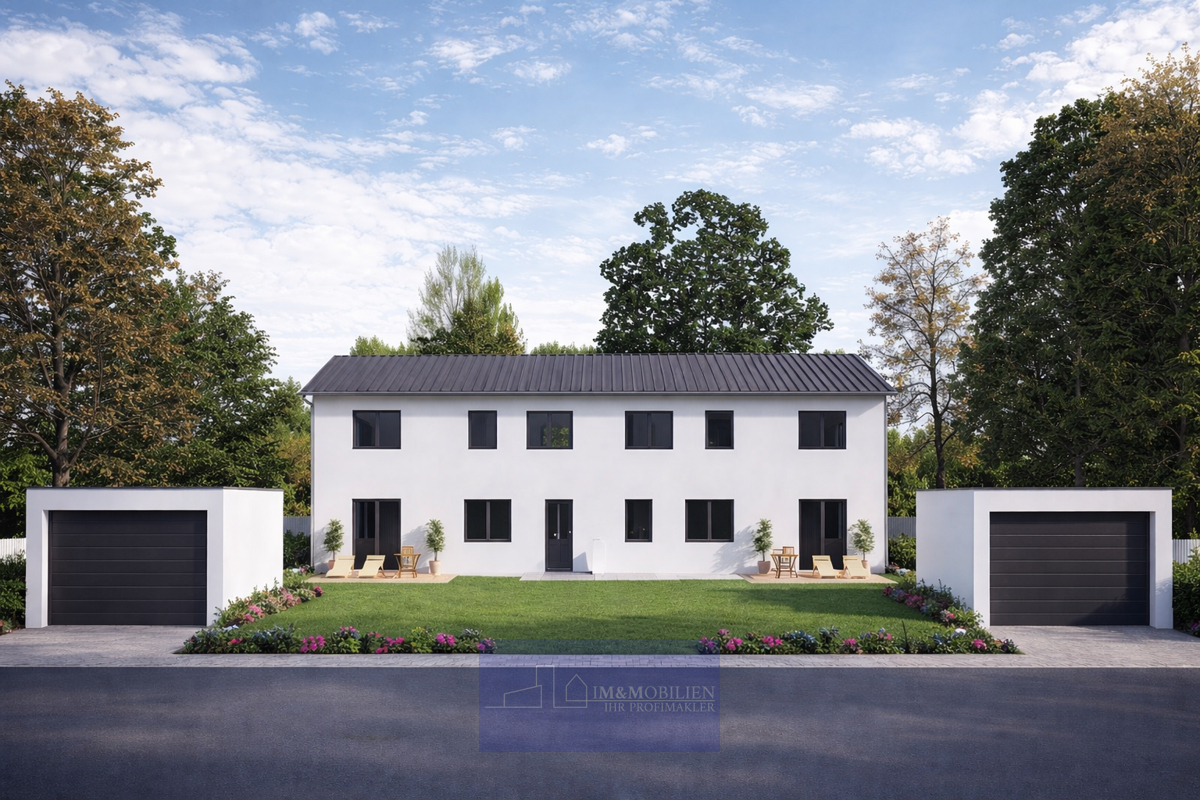 Moderne Doppelhaushälften mit gepflegtem Garten