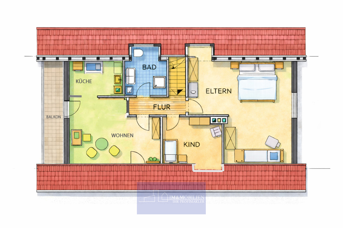 Grundriss eines Familienhauses