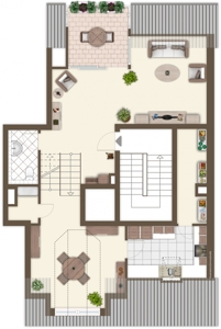 Grundriss 1.+2. Halbetage