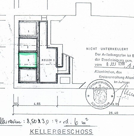 Grundriss Keller Whg 3
