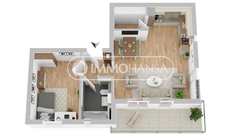 Grundriss Obergeschoss 3D