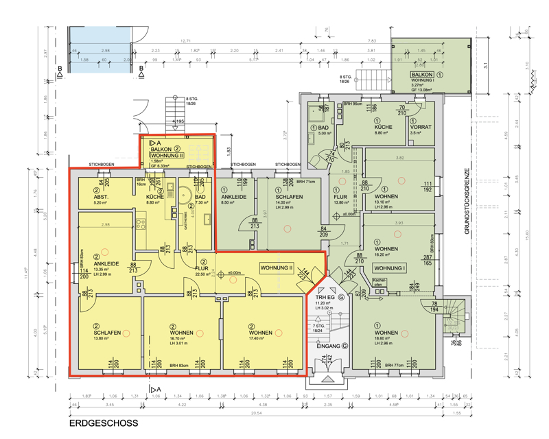 Grundriss (rot markiert)