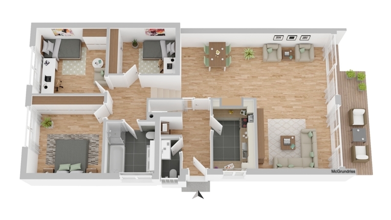  Grundriss 3D-Erdgeschoss