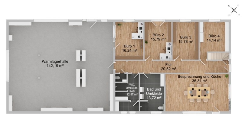 Grundriss Bürotrakt 