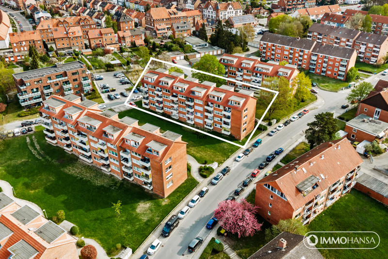 Drohnenaufnahme Objekt gekennzeichnet