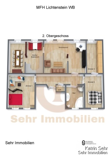 2. Obergeschoss - 3D