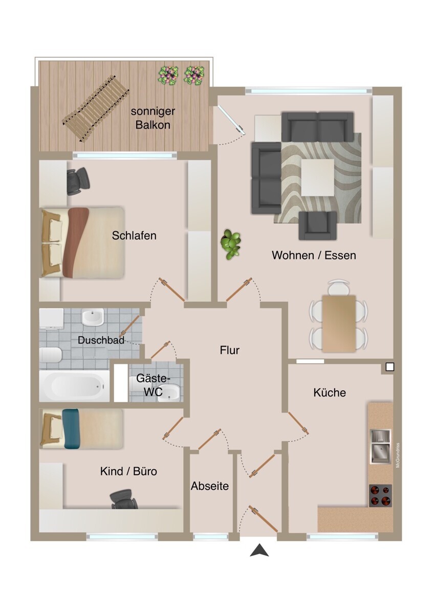 Grundriss der Wohnung