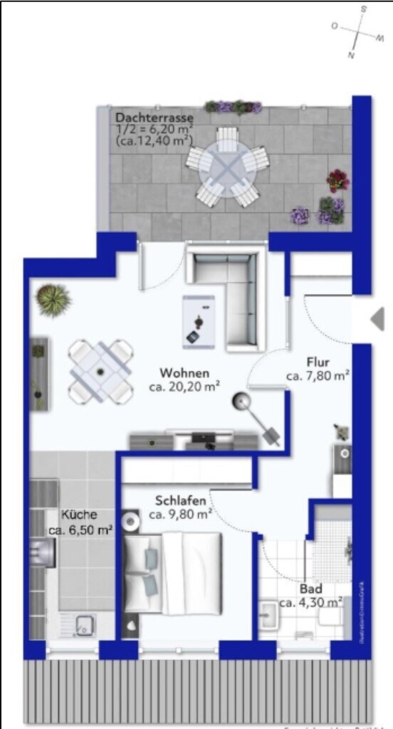 Grundriss der Wohnung