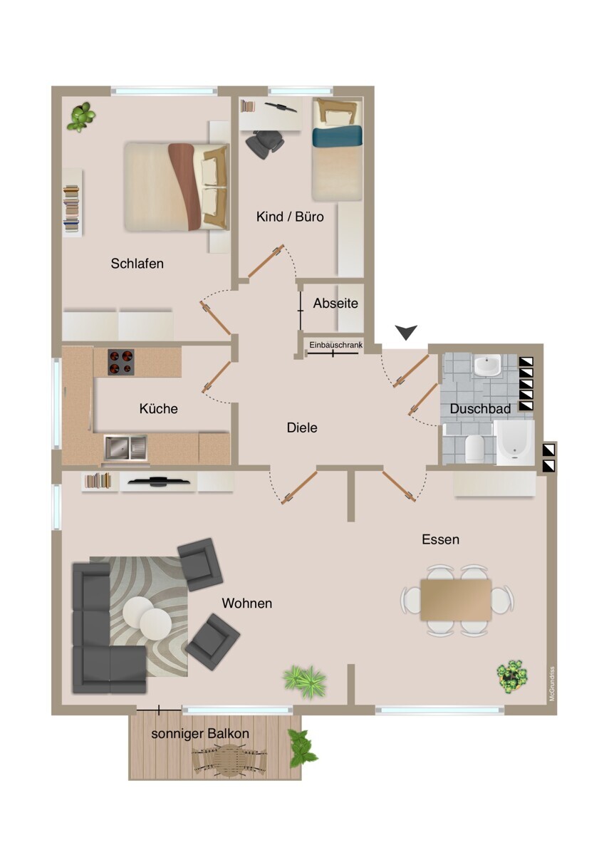Grundriss der Wohnung