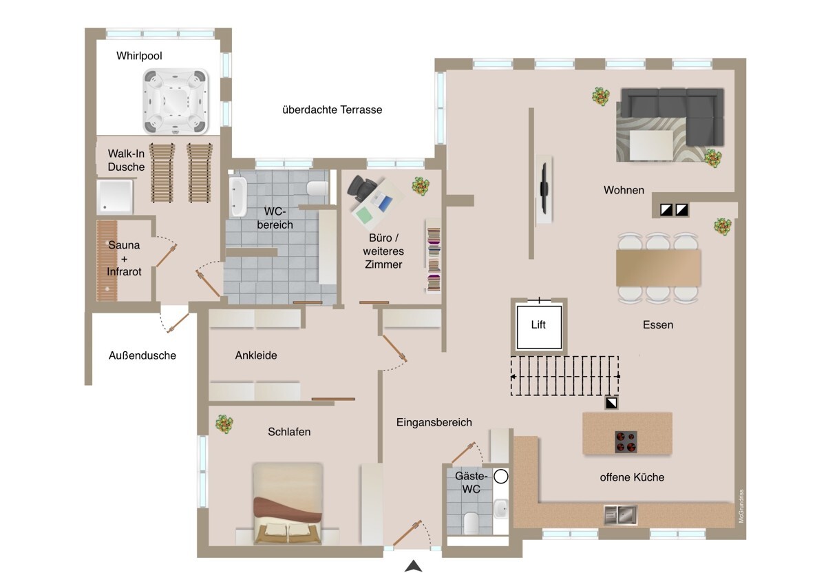 Wohnen auf einer Ebene