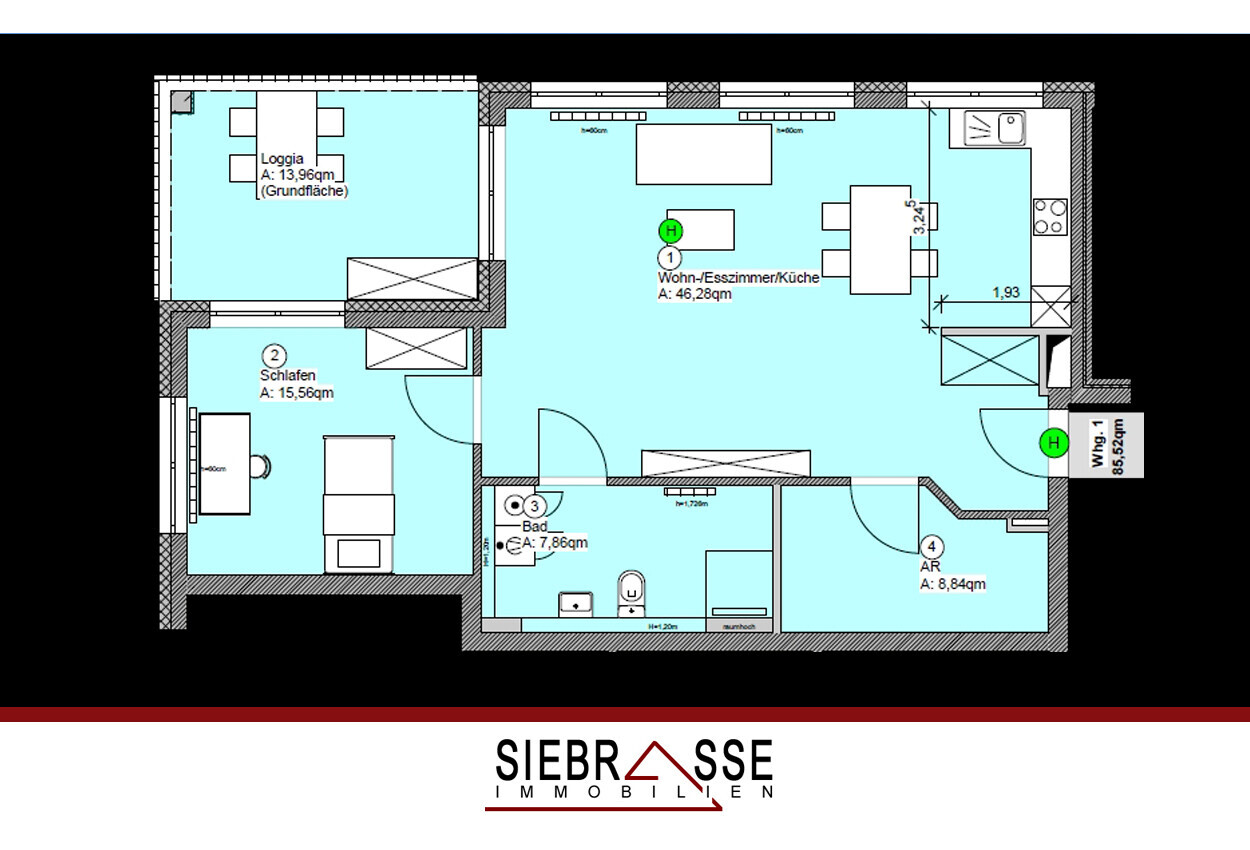 Grundriss - Wohnung 1