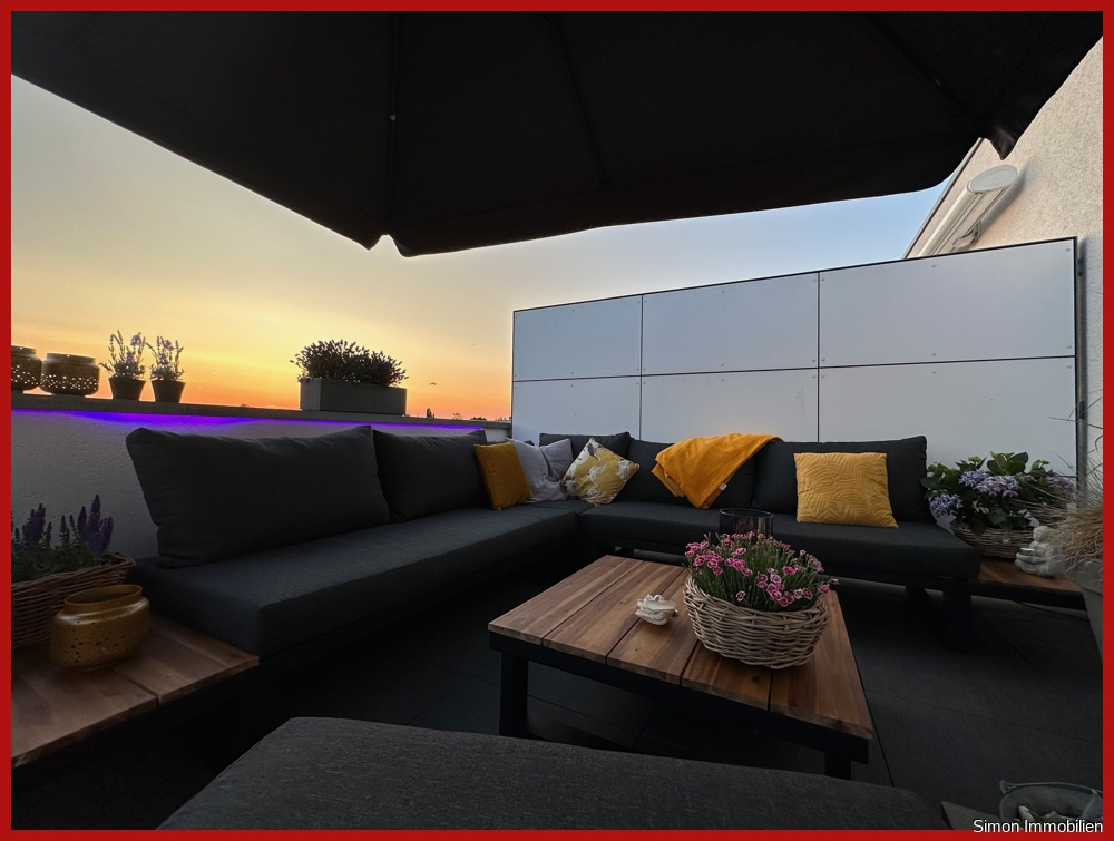 Terrasse in der Abenddämmerung