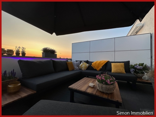 Terrasse in der Abenddämmerung