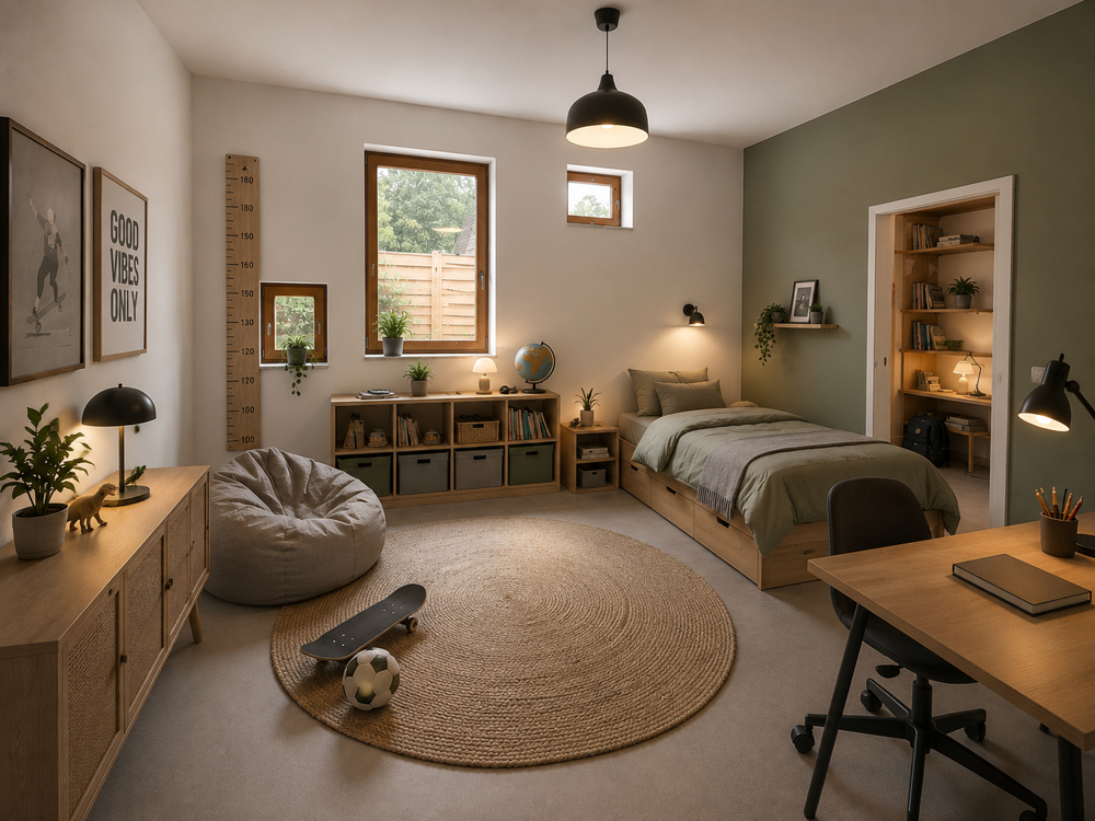 Wohnbeispiel Schlafzimmer 2 KI Generiertes Staging