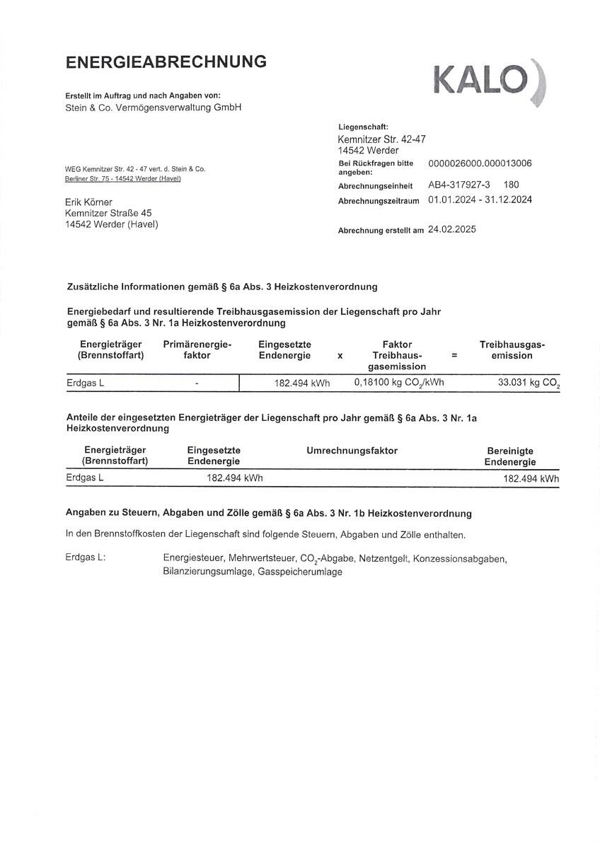 Zusätzliche Informationen - Heizkostenverordnung (1)