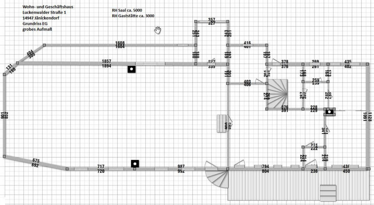 Aussenmaße -Wohn- u. Geschäftshaus