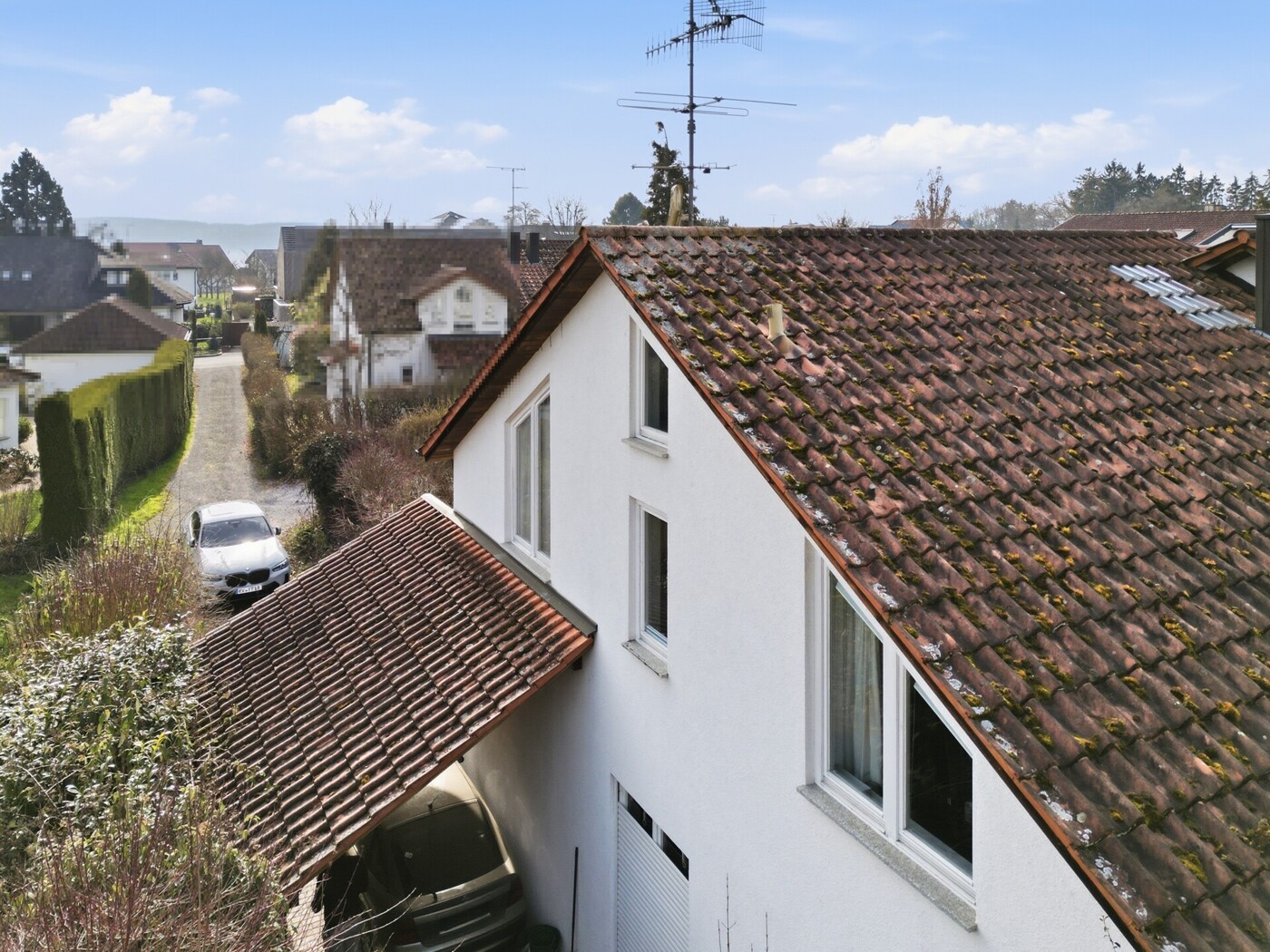 Seitenansicht mit Zufahrt