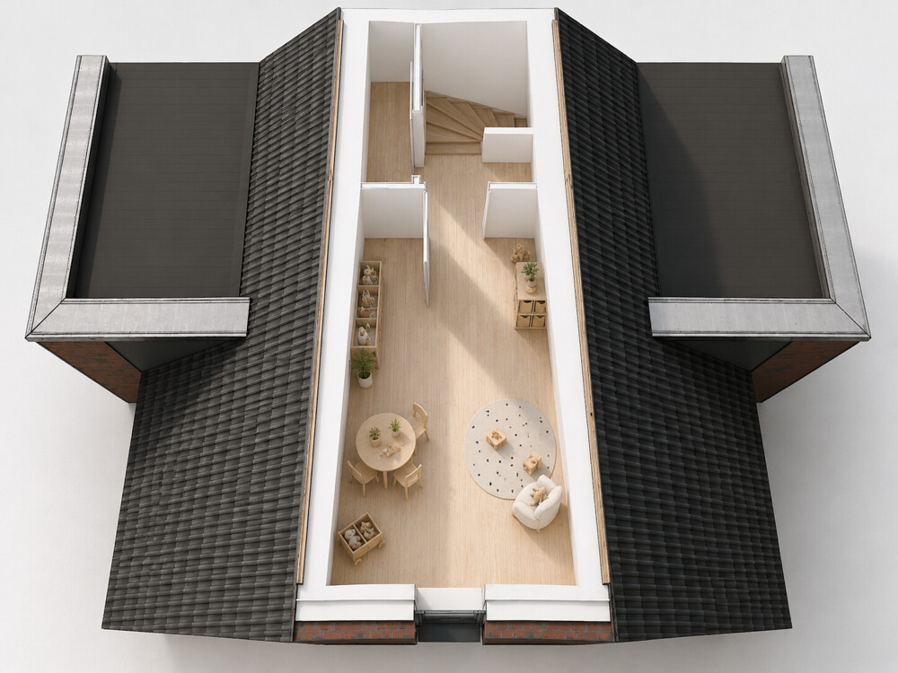 Spitzboden (Ausbau) – Neubau-Doppelhaushälfte Rheine-Mesum