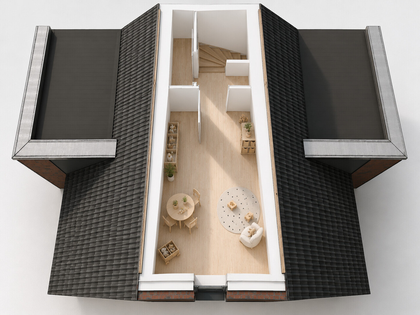 Grundriss Spitzboden, möglicher Ausbau