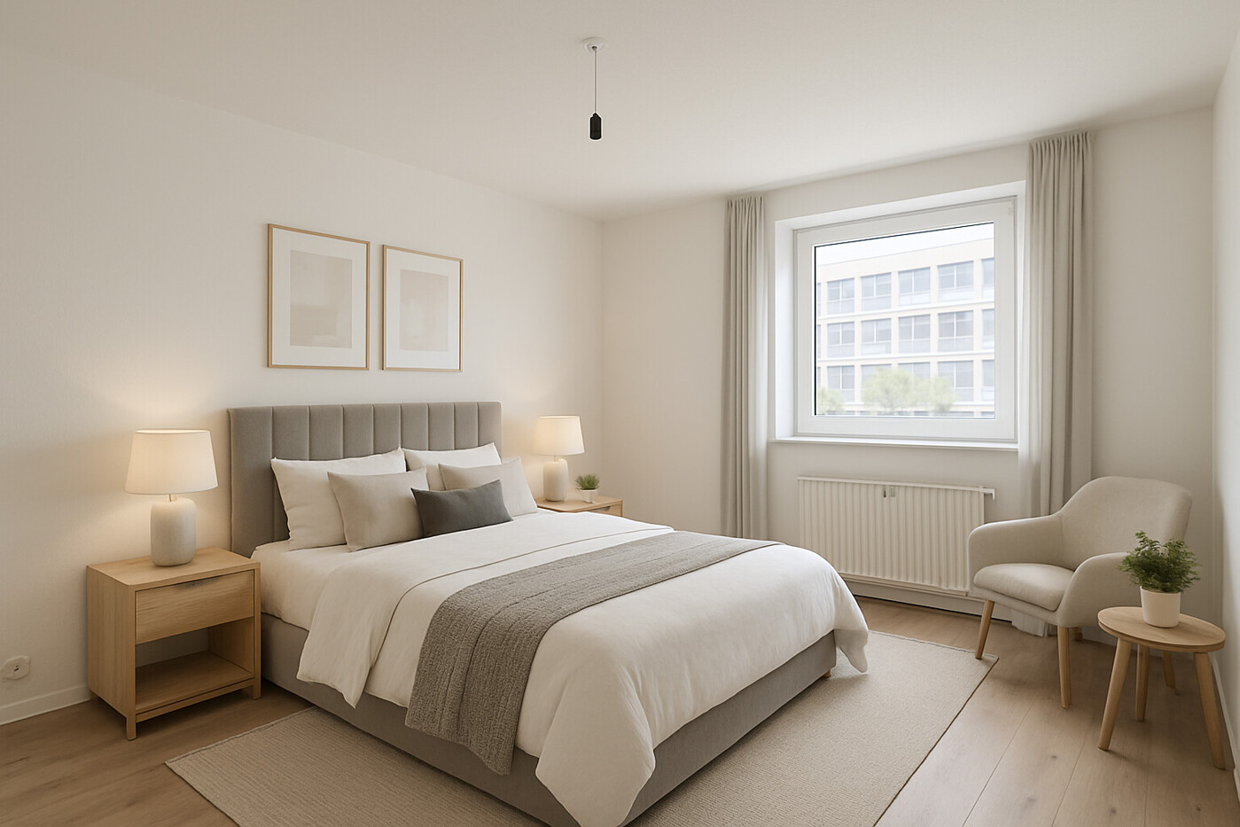 Virtuelles Homestaging des Schlafzimmers