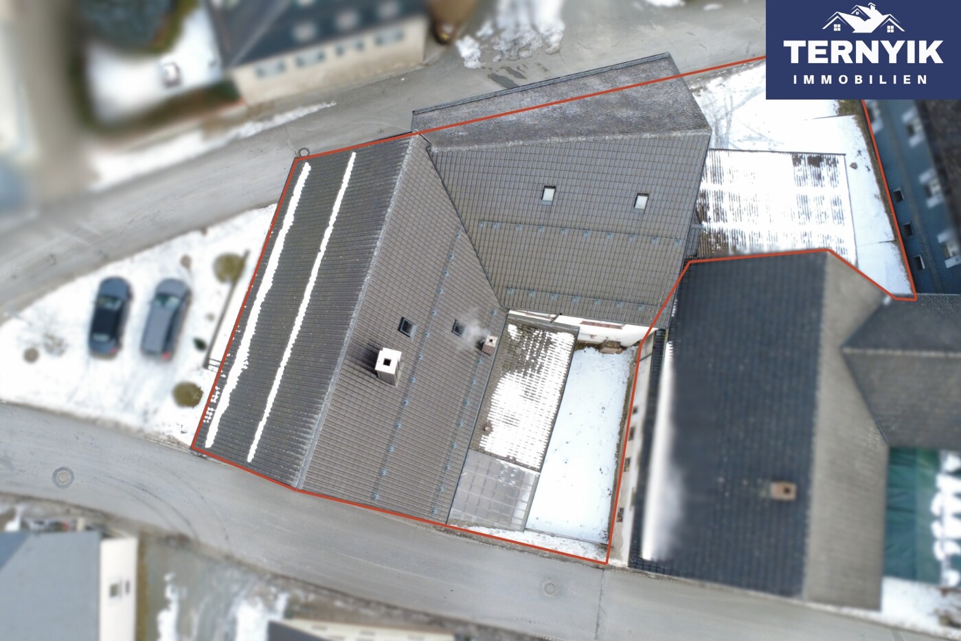 Das Anwesen von oben - Drohnenaufnahme